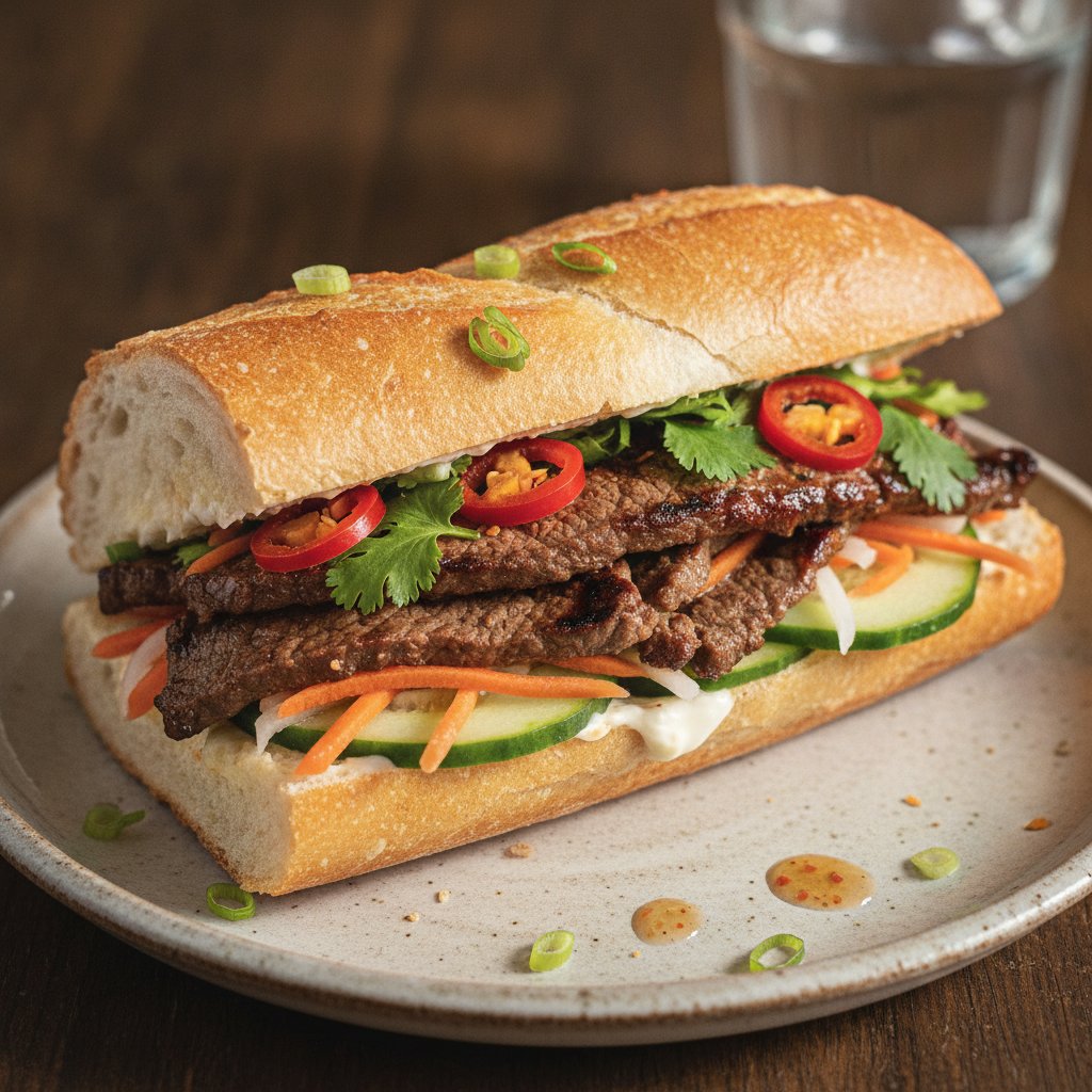 Vietnamese Lemongrass Beef Sandwich