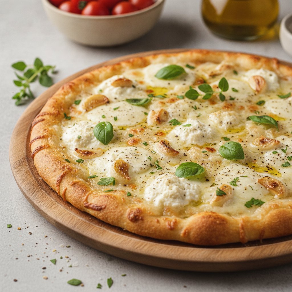 White Pizza with Garlic and Herbs (Keto)