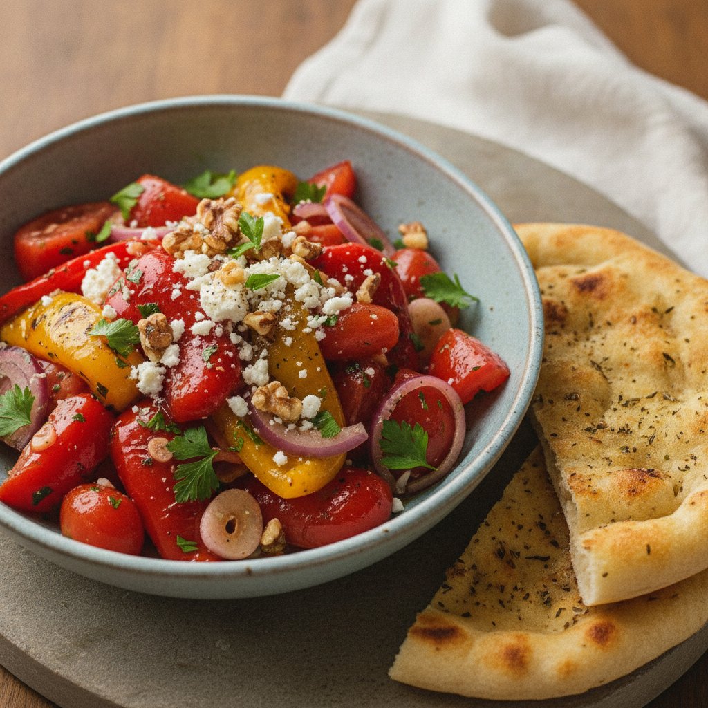 Grilled Pepper and Tomato Salad