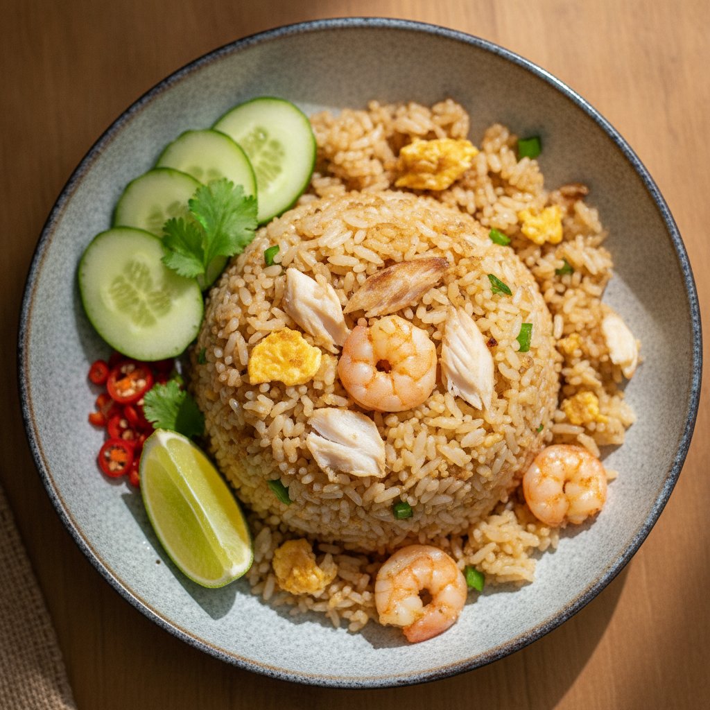 Smoked Fish Fried Rice with Egg