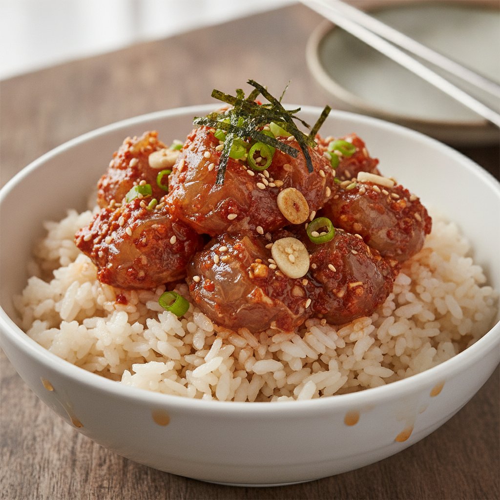 Korean Rice with Spicy Marinated Crab