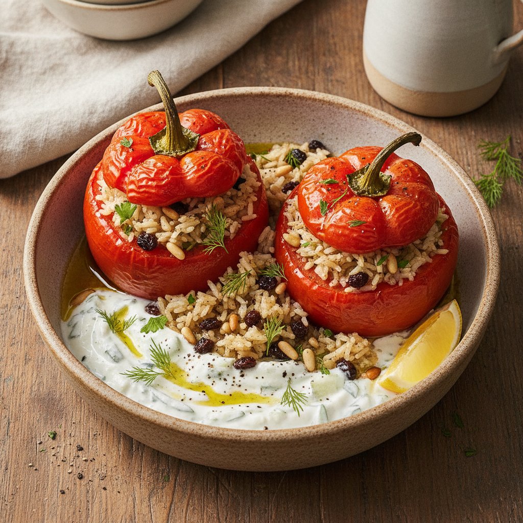 Stuffed Vegetable Bowl with Rice (Dairy-Free)