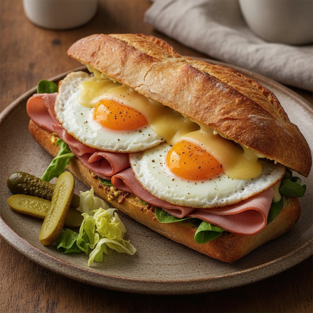 French Baguette Ham Sandwich (High-Protein)