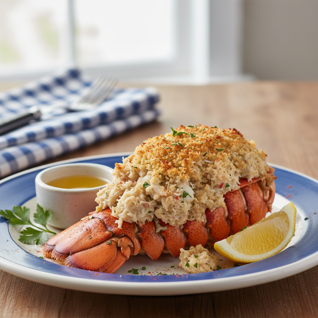New England Baked Stuffed Lobster Tail
