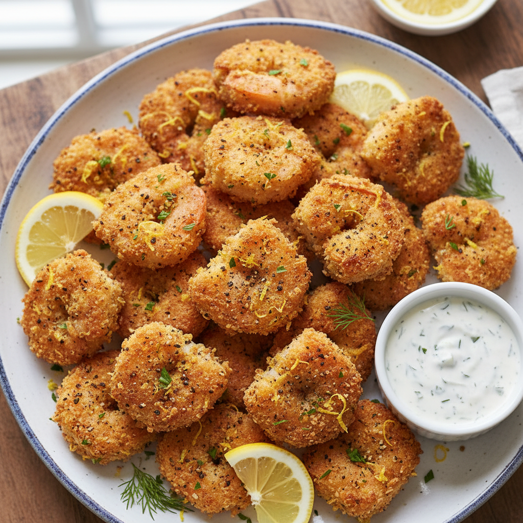 Air Fryer Lemon Pepper Shrimp Bites