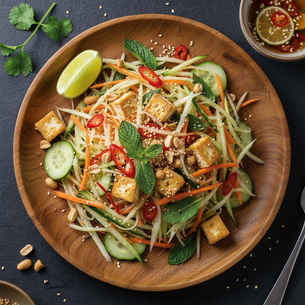 Spicy Green Papaya Salad — Goi Du Du Chay