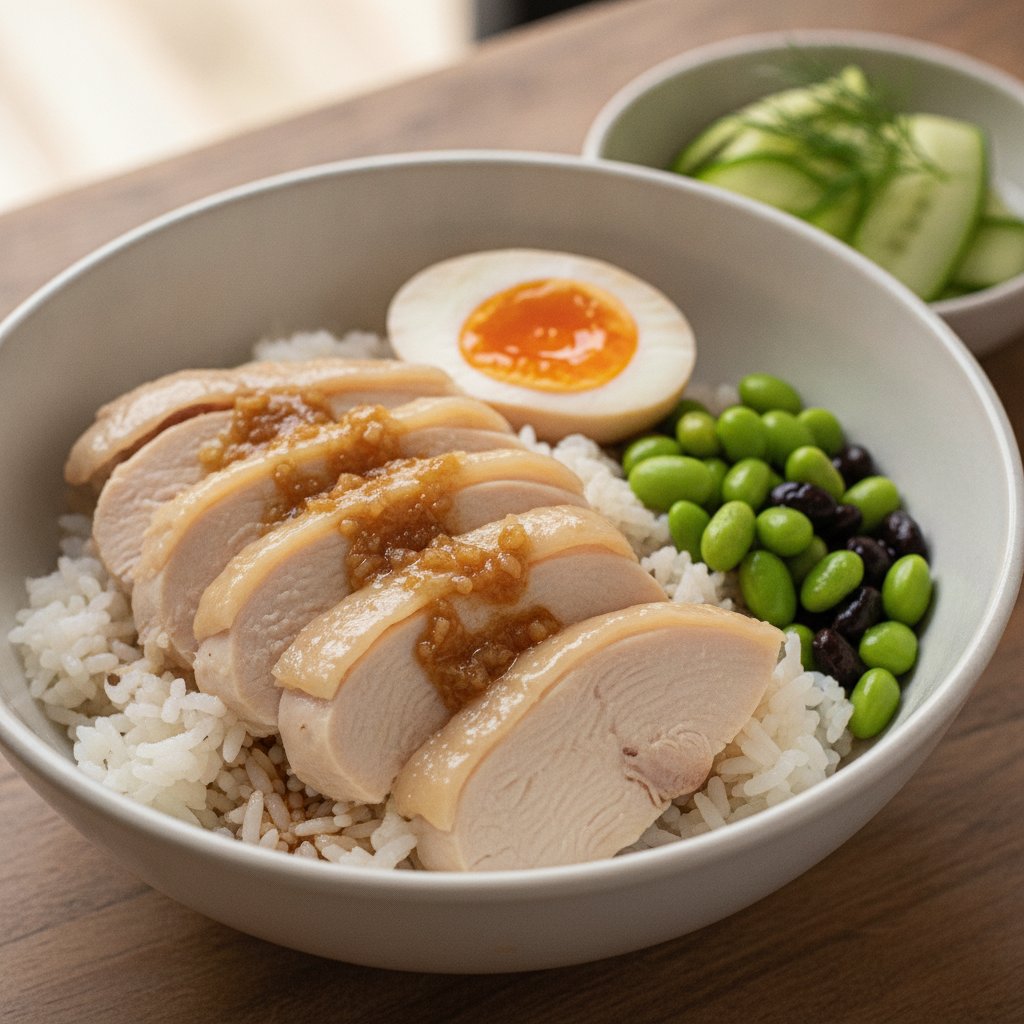 Poached Chicken Rice (High-Protein)
