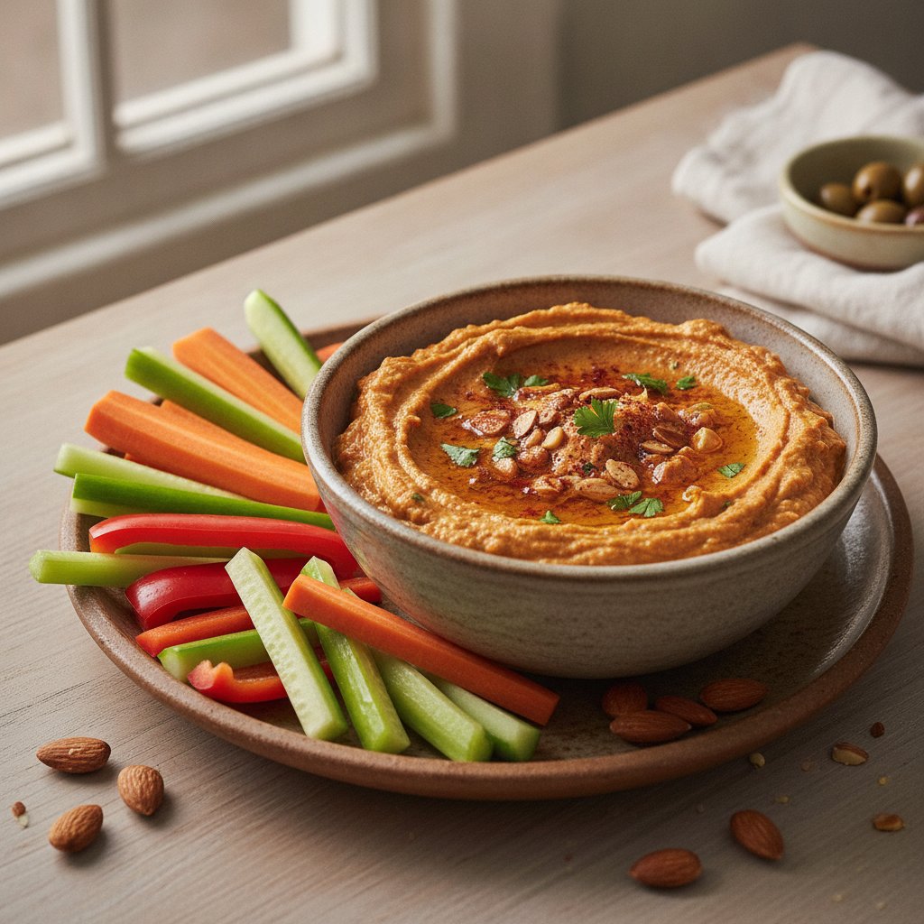 Roasted Red Pepper Nut Dip (Low-Calorie)