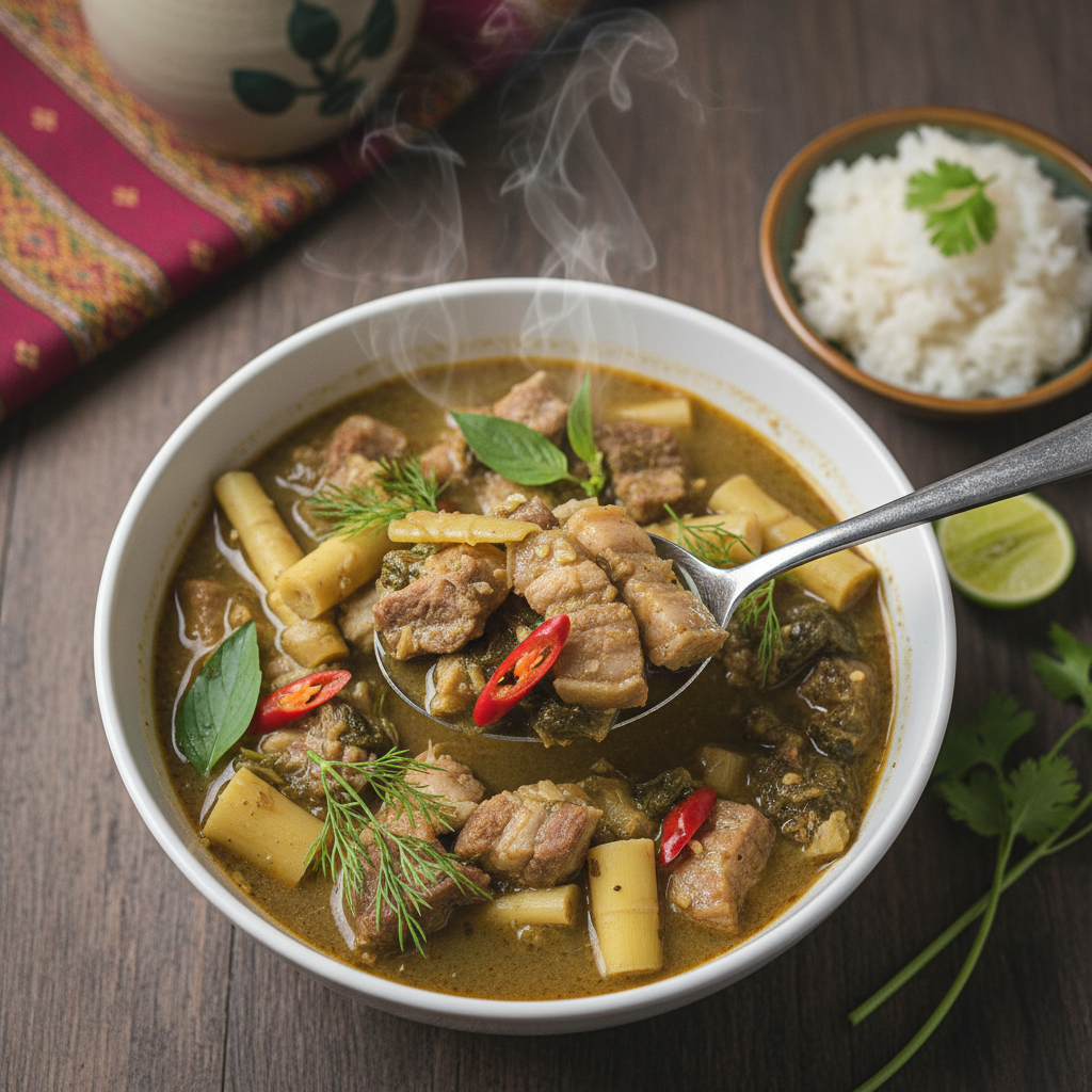 Spicy Bamboo Shoot Chicken Soup — Gaeng Nor Mai