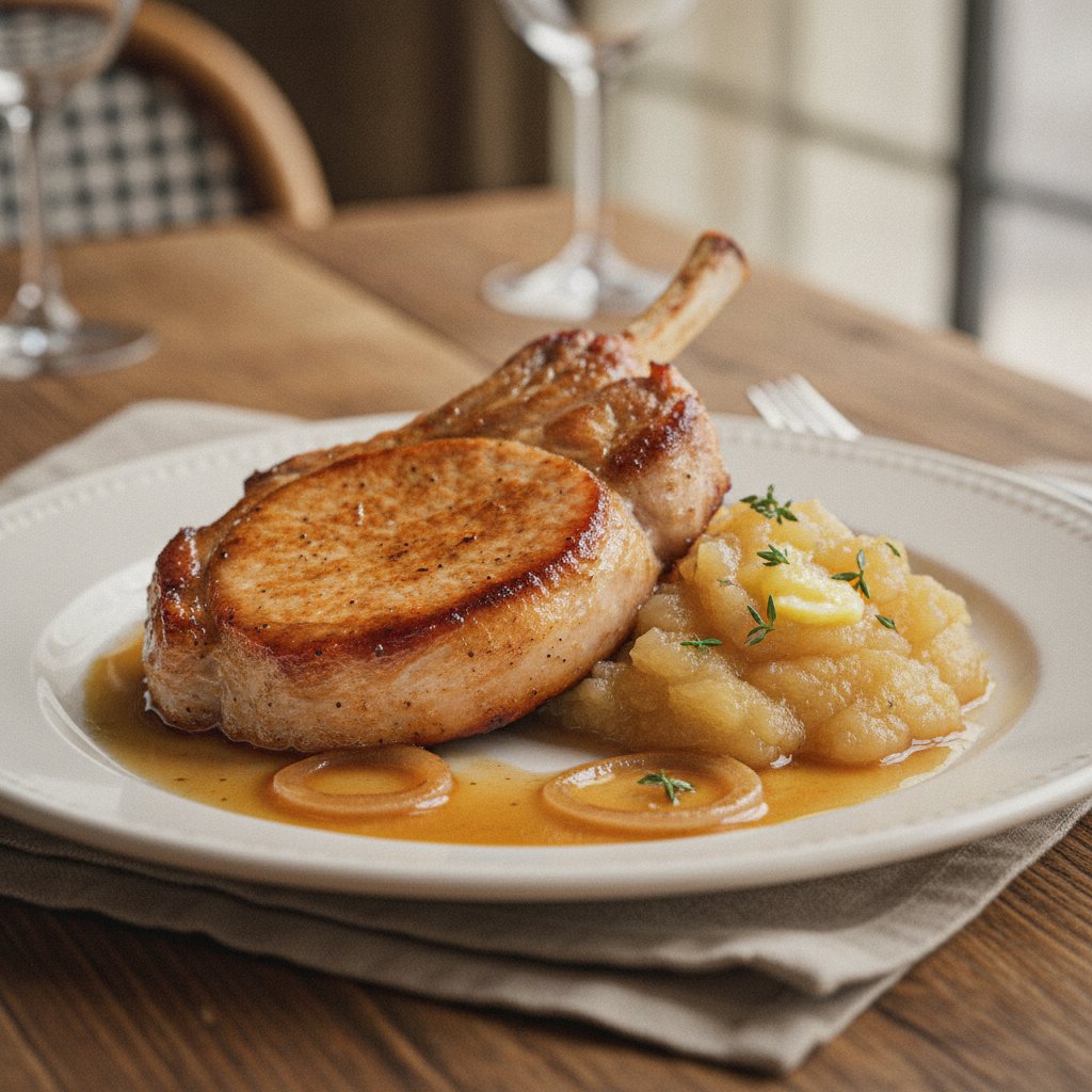 Pork Steak with Apple Sauce
