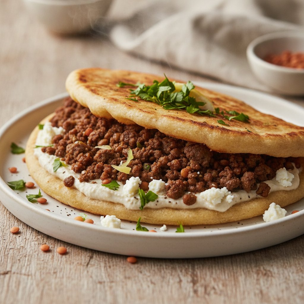 Spiced Beef Stuffed Flatbread (High-Protein)