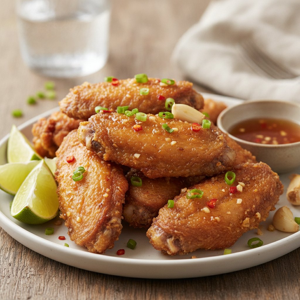 Crispy Fish Sauce Chicken Wings (Low-Calorie)