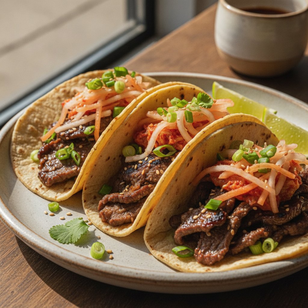 Korean BBQ Beef Tacos — Bulgogi Fusion Tacos