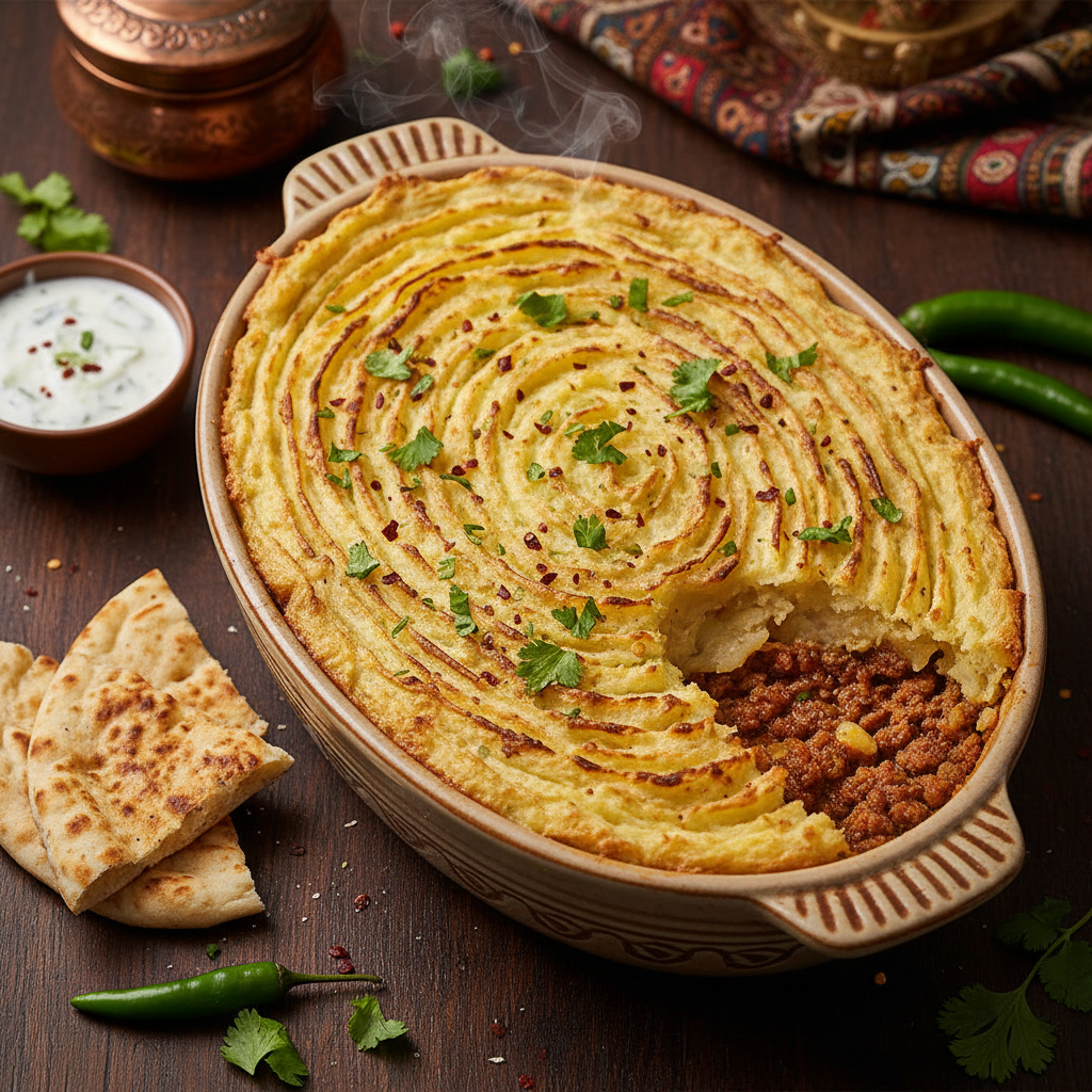 Spiced Beef Shepherd's Pie — Pakistani Keema Cottage Pie