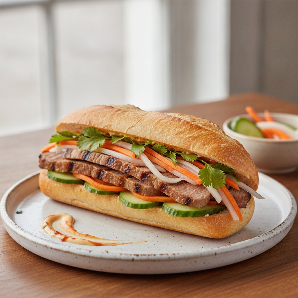 Vietnamese Grilled Pork Sandwich (Low-Calorie)