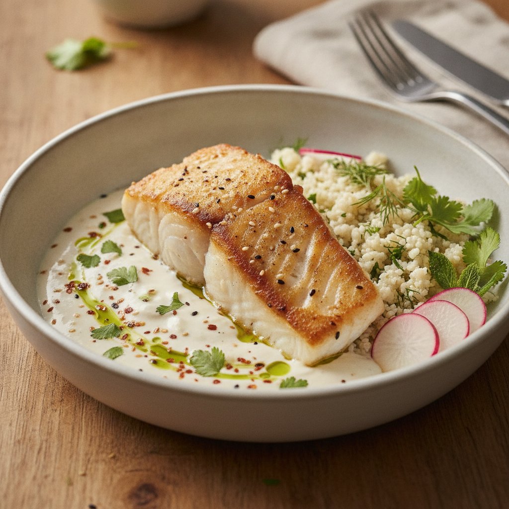 Fried Fish with Sesame Sauce (Low-Calorie)