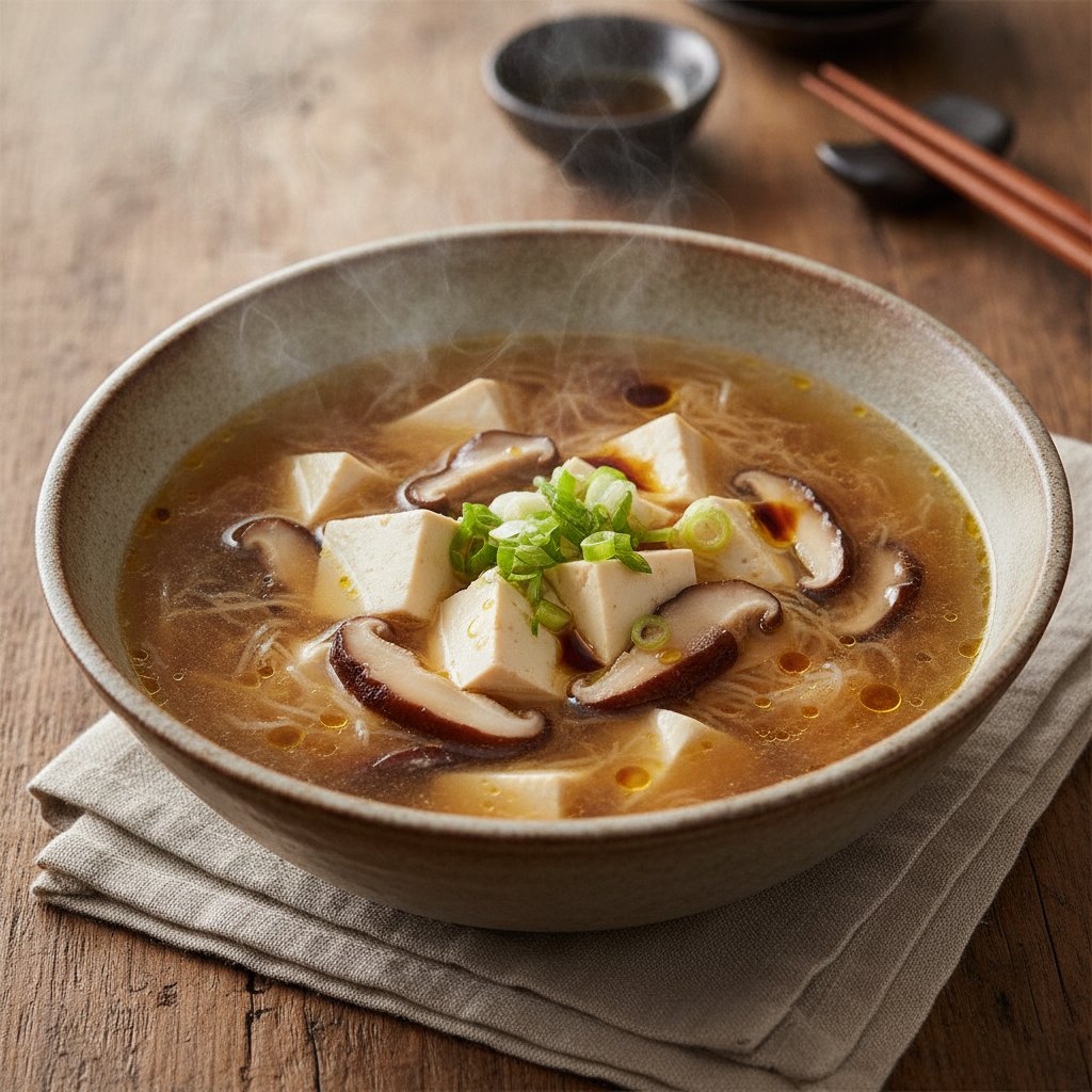 Silken Tofu and Mushroom Soup