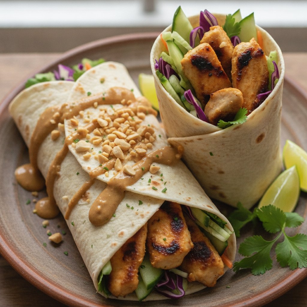 Thai Chicken Satay Wraps