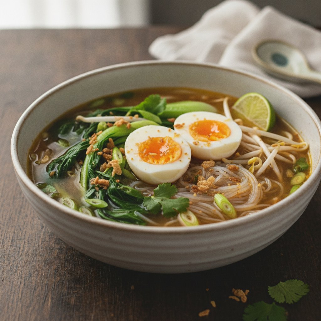 Egg and Vegetable Noodle Soup