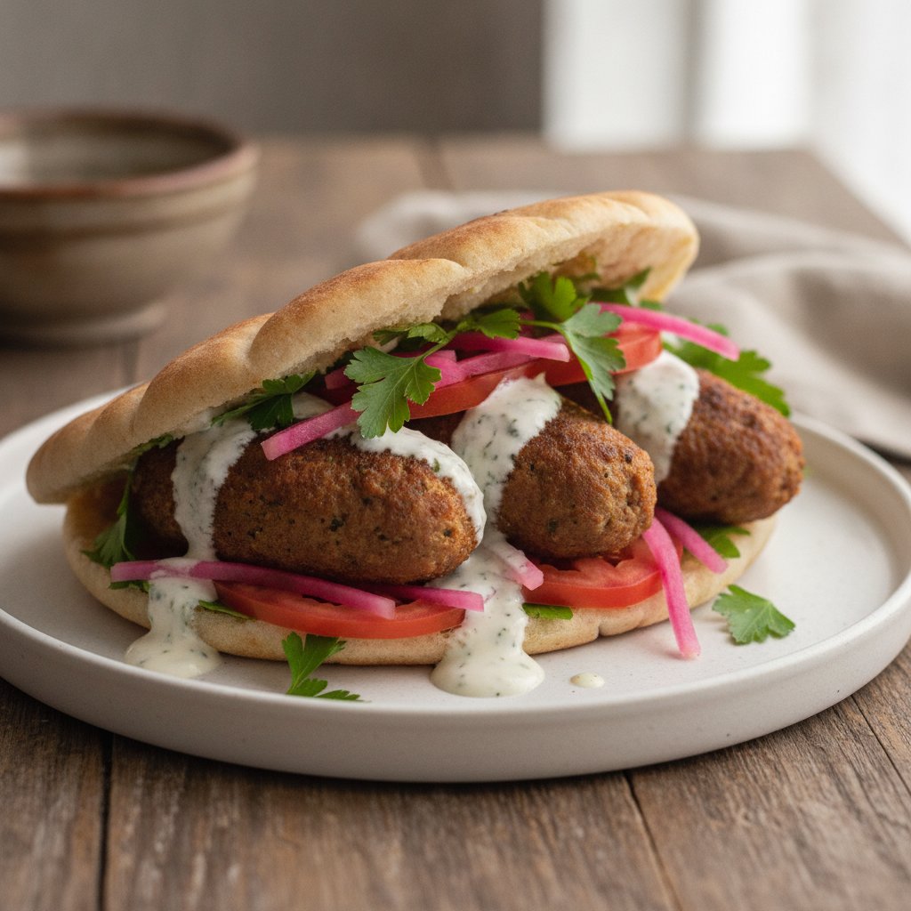 Fried Meat and Bulgur Sandwich