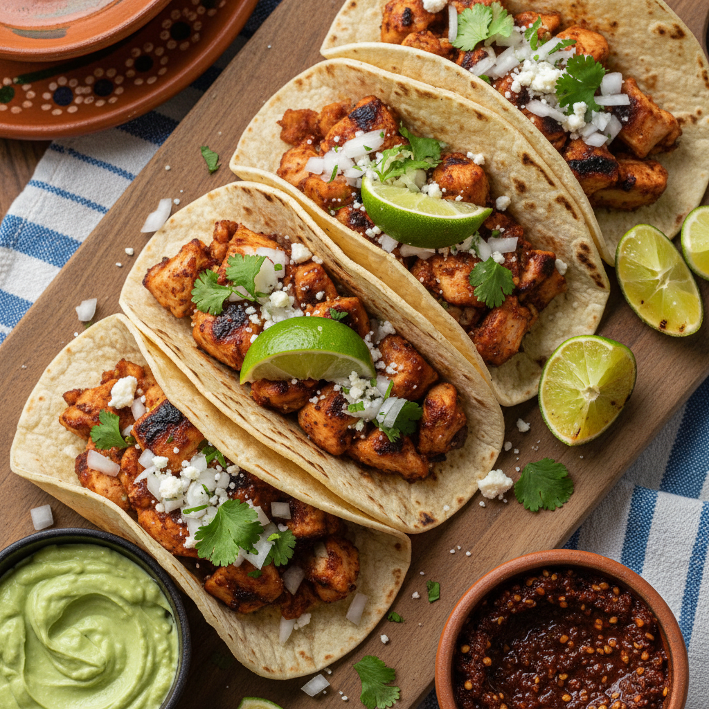 Charred Chicken Thigh Tacos — Pollo Asado Tacos
