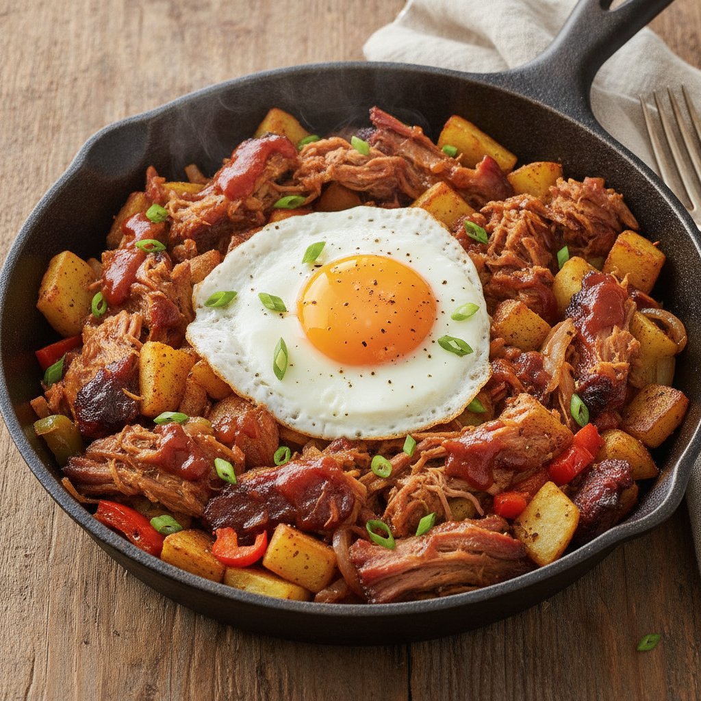 BBQ Pulled Pork Breakfast Hash