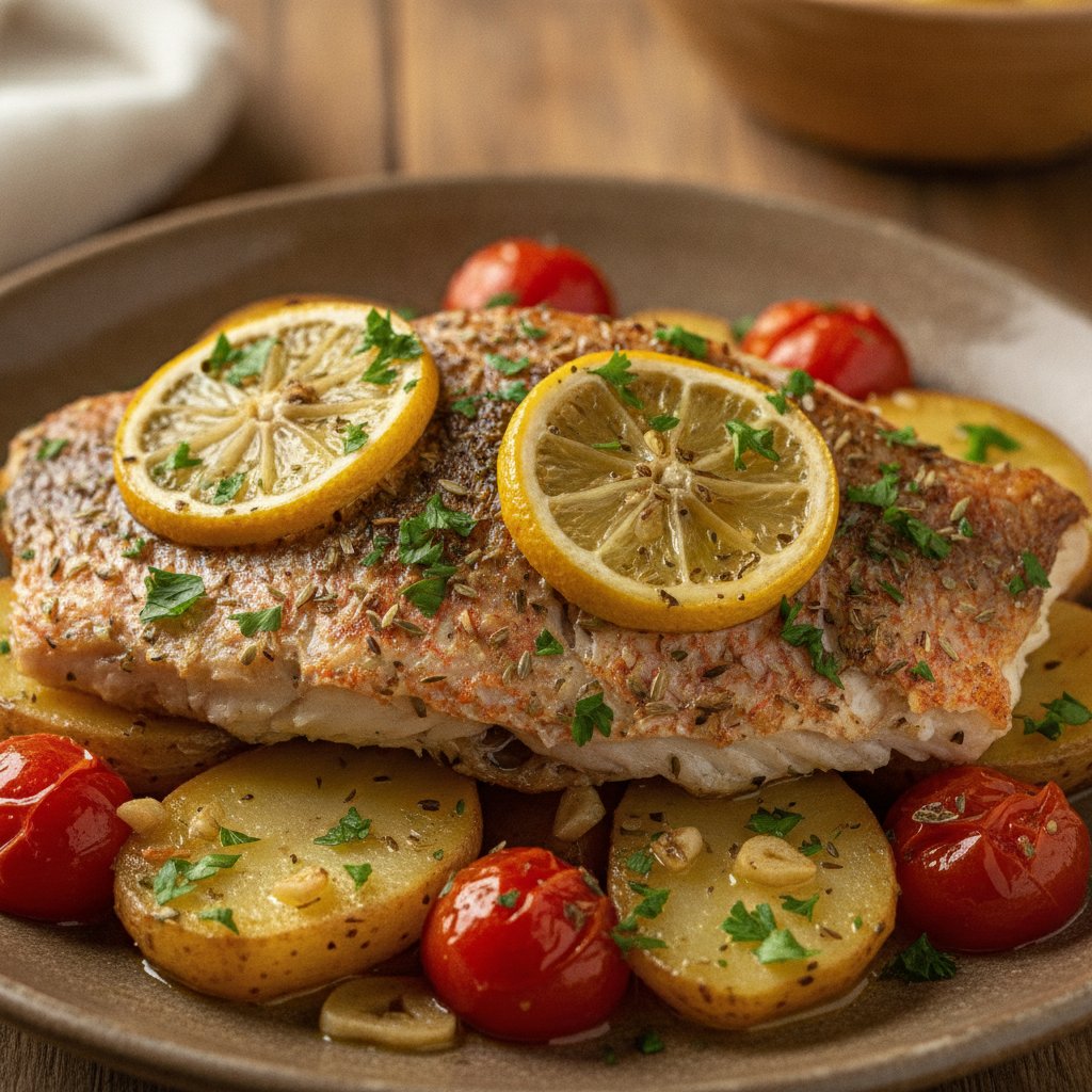 Baked Snapper with Herbs