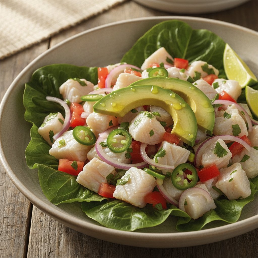 Mexican Ceviche Salad with Snapper (Low-Chol)