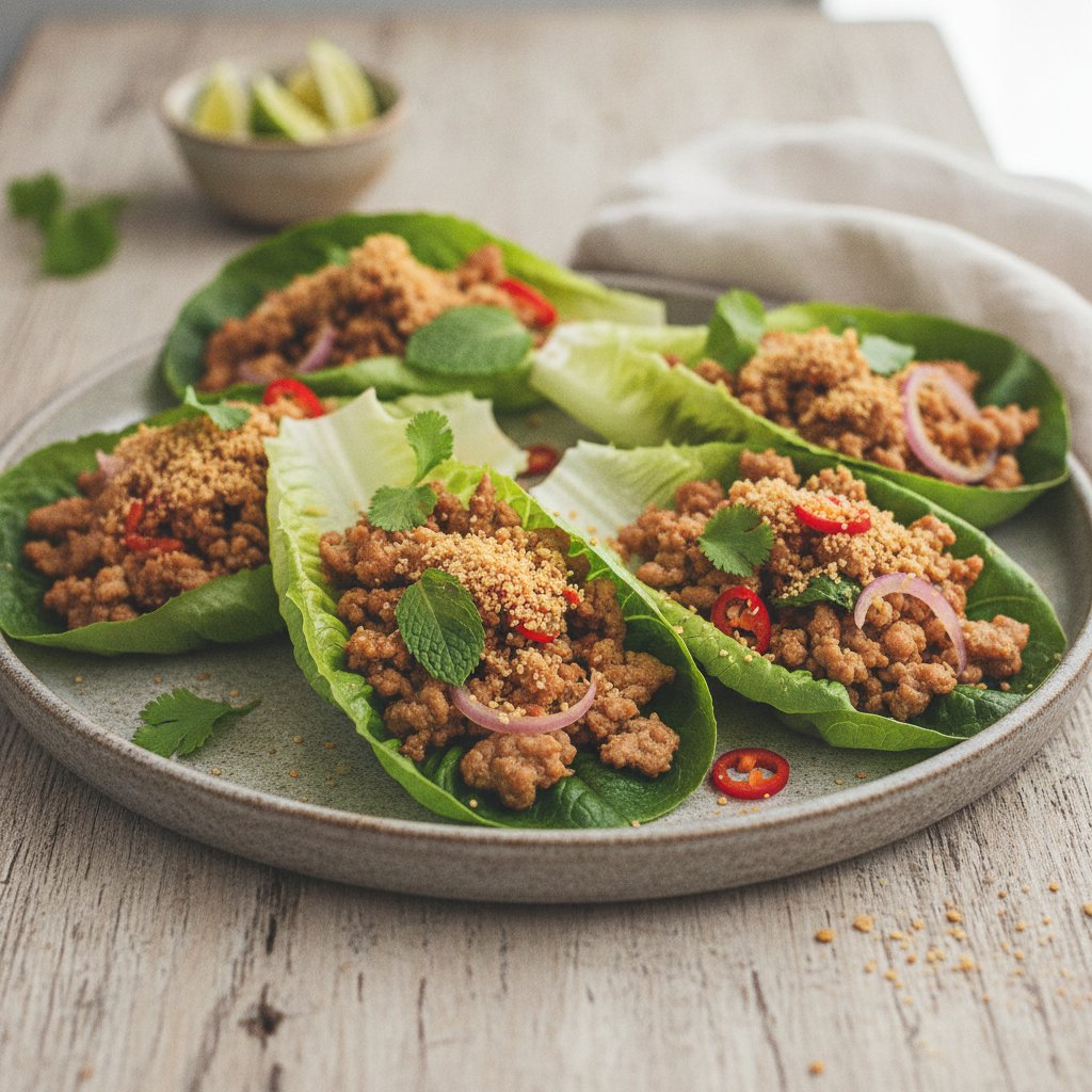 Thai Spiced Pork in Lettuce Wraps