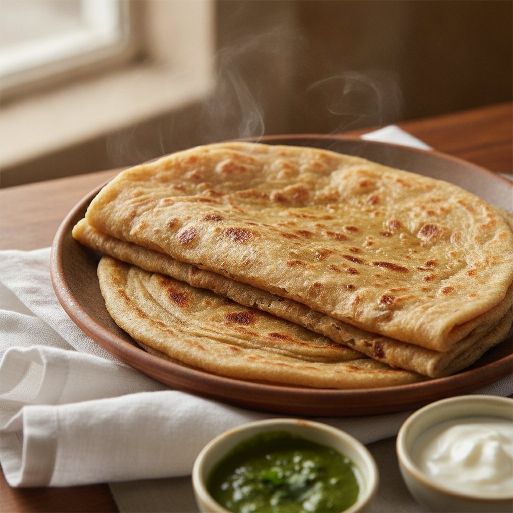 Layered Flatbread with Ghee (Low-Calorie)