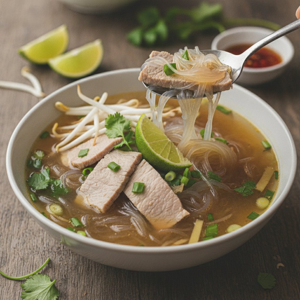 Silk Noodle Soup with Pork