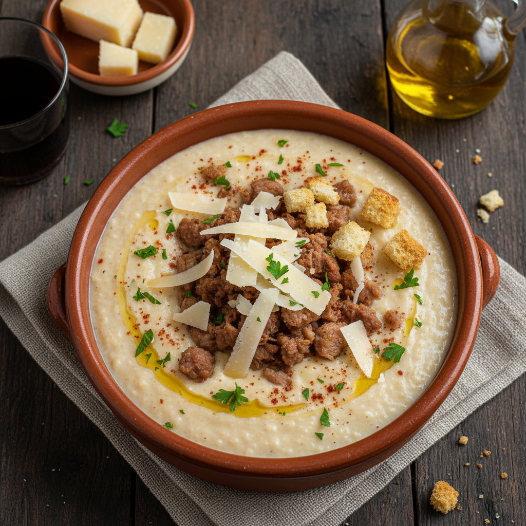 Manchego Pork Crumb Porridge