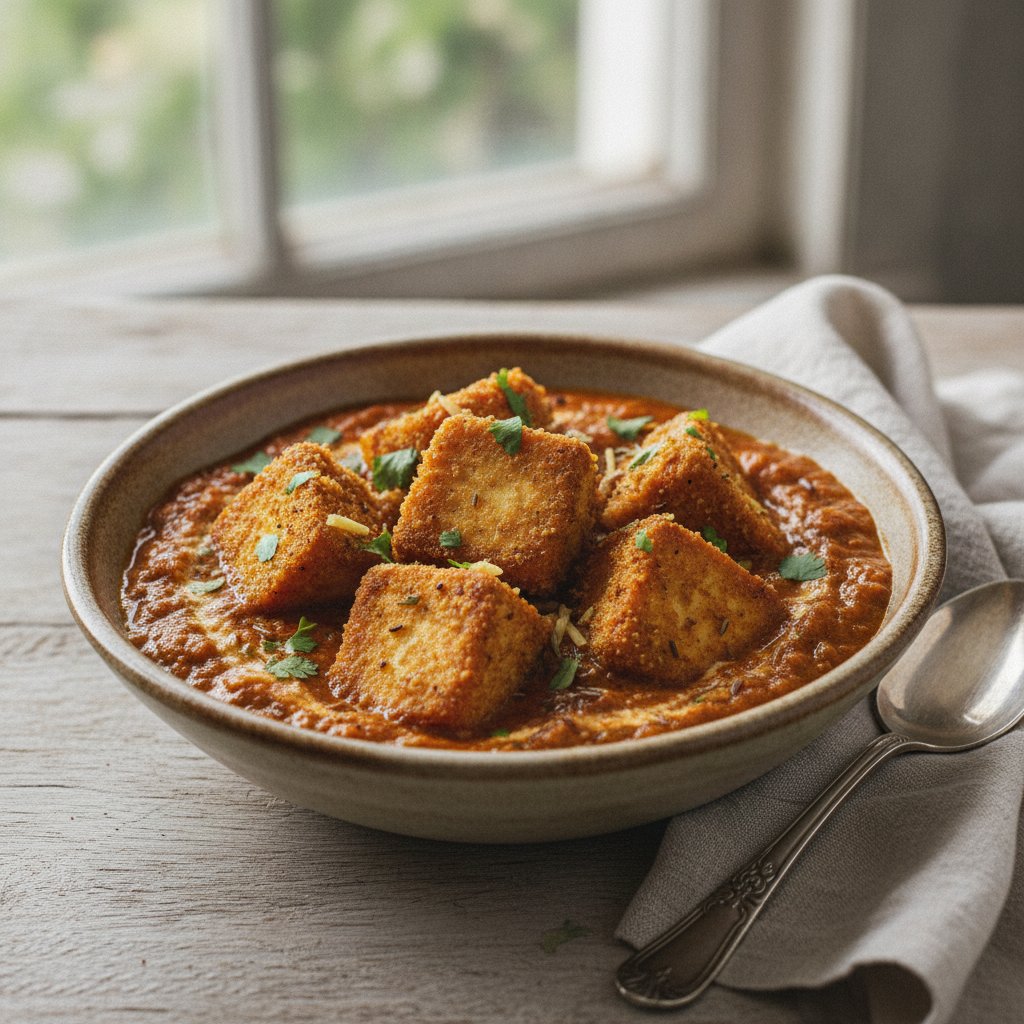 Crispy Fried Cottage Cheese Curry (Low-Calorie)