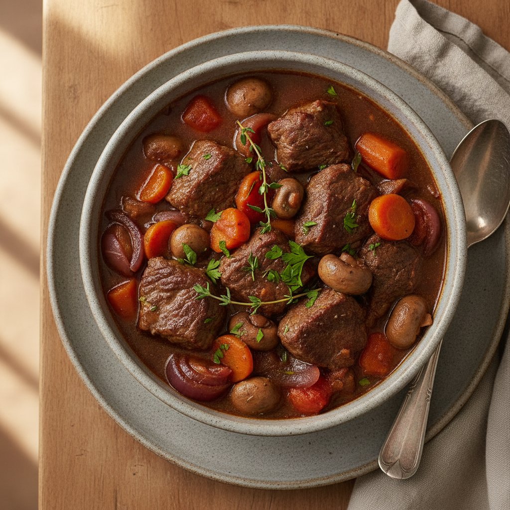 Baked Beef and Red Wine Stew (Low-Calorie)
