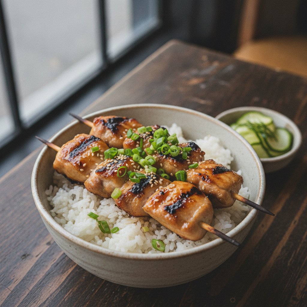 Grilled Chicken Skewer Rice Bowl