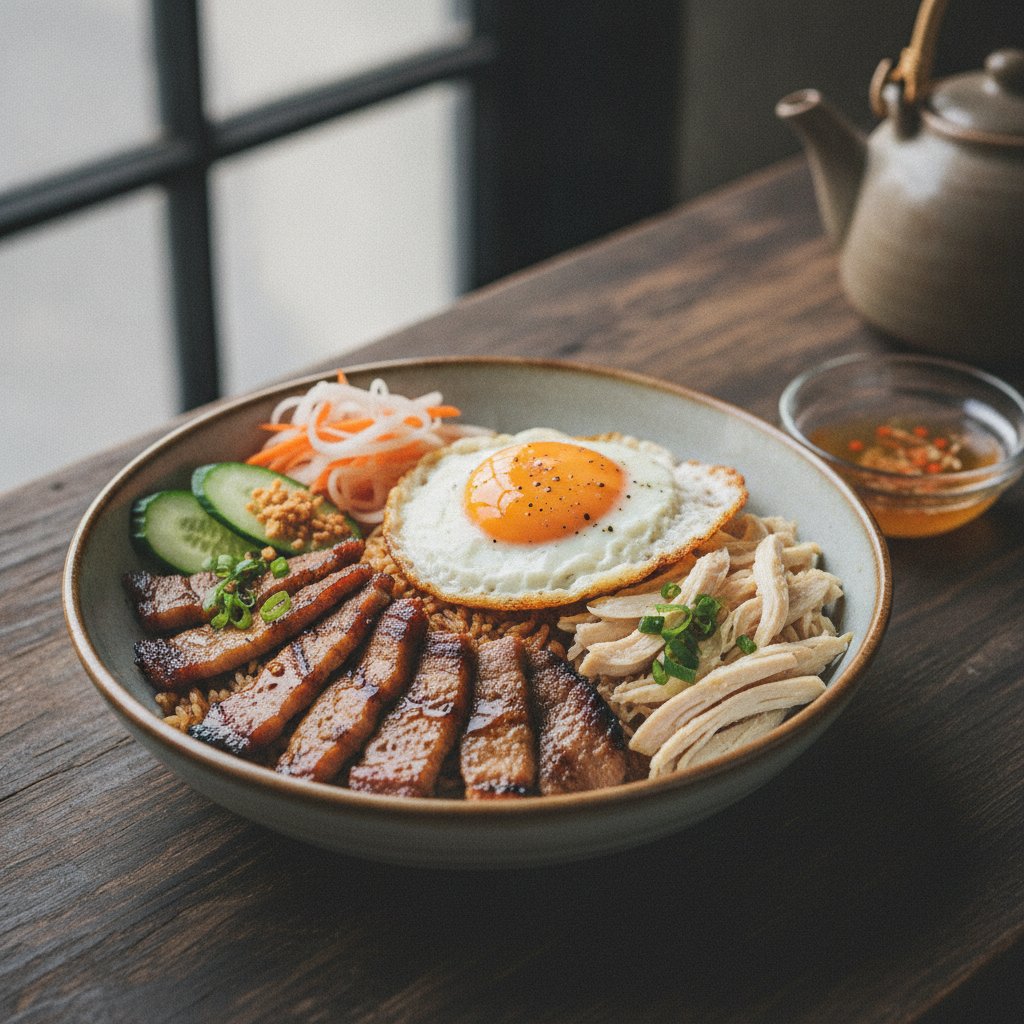 Broken Rice with Grilled Pork Bowl (High-Protein)