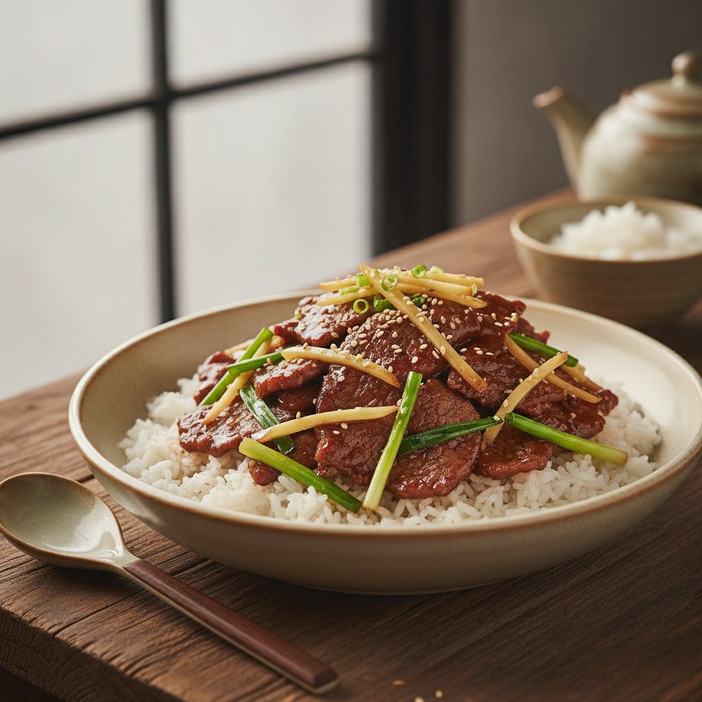 Beef With Ginger And Scallion