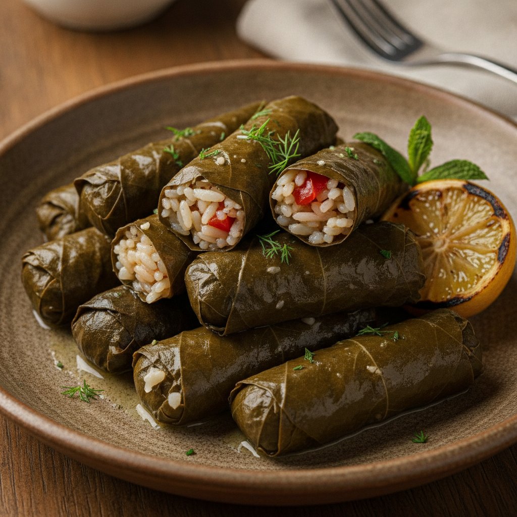 Stuffed Grape Leaves with Rice