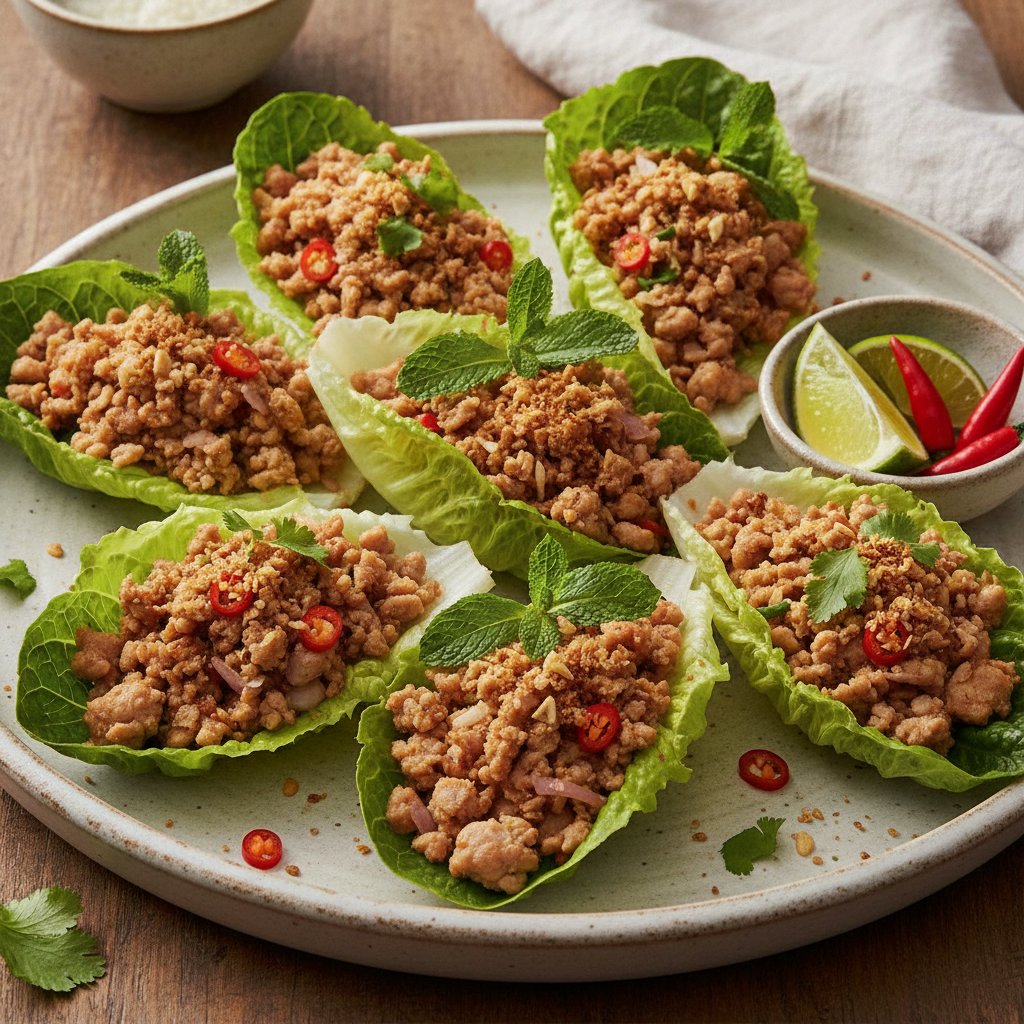 Thai Lettuce Wrapped Chicken (Low-Chol)
