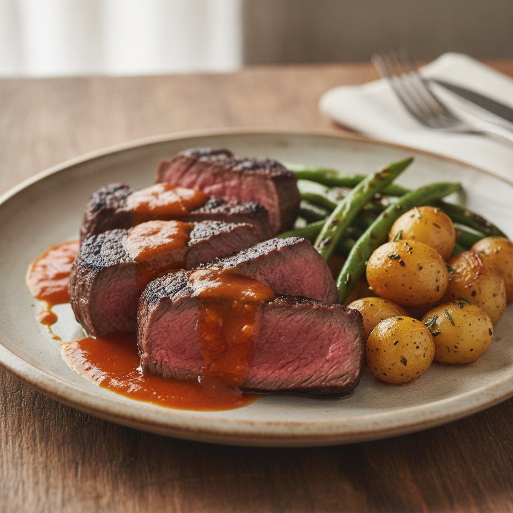 Grilled Beef Tenderloin with Sauce (Low-Chol)