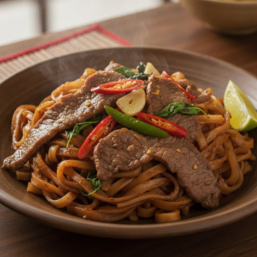 Spicy Stir-Fried Noodles with Beef