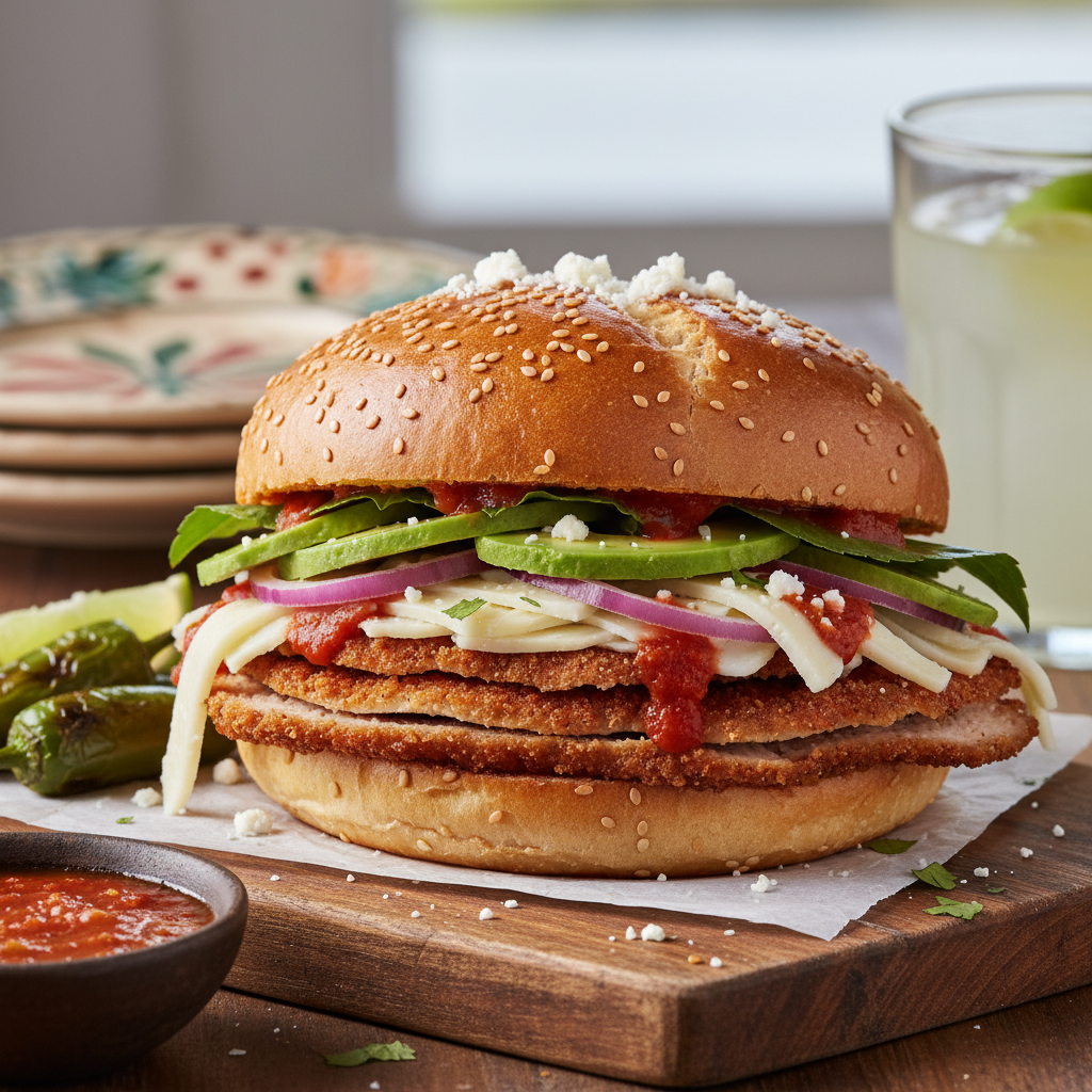 Pueblan Breaded Pork Sandwich — Cemita Poblana