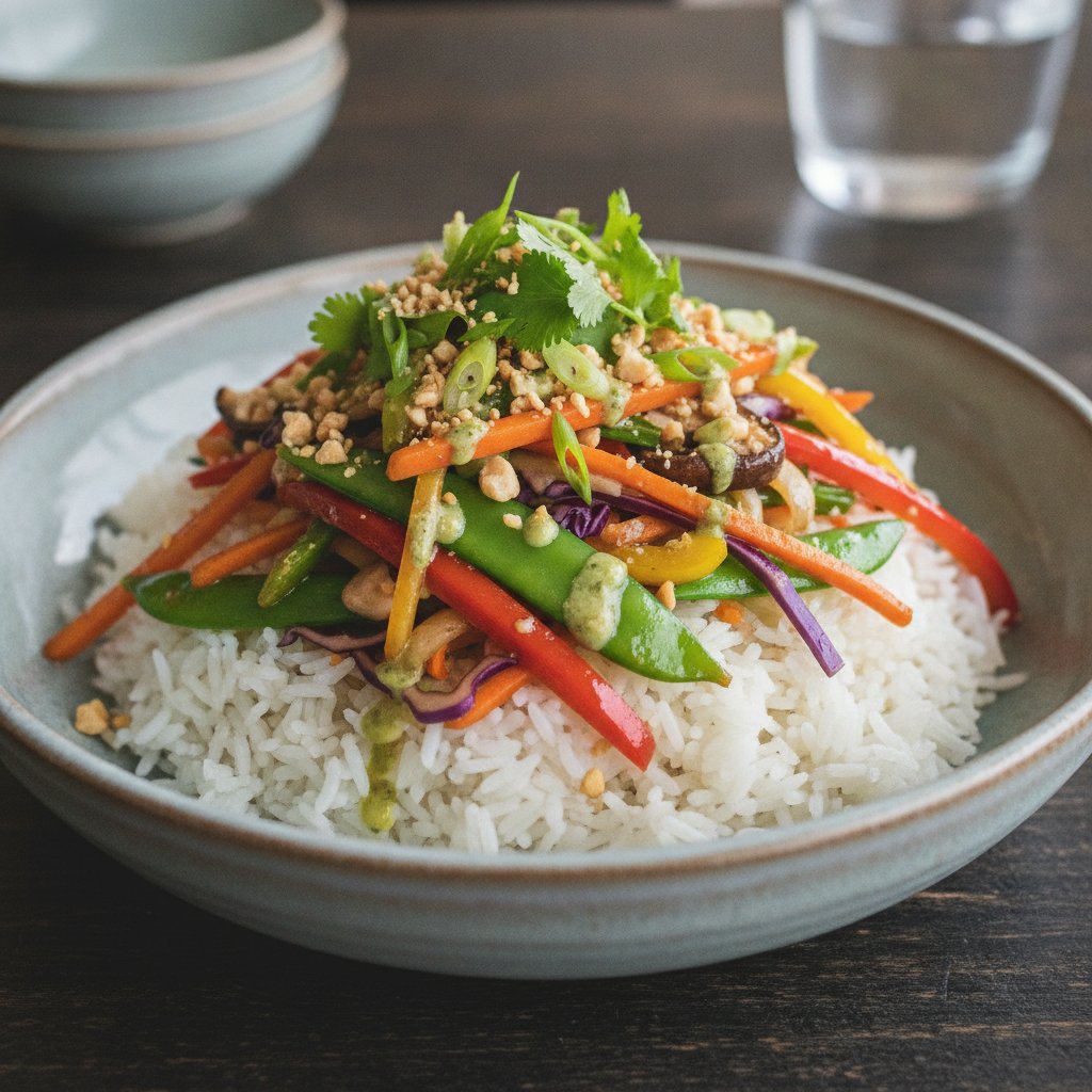 Stir-Fried Vegetable Rice Bowl