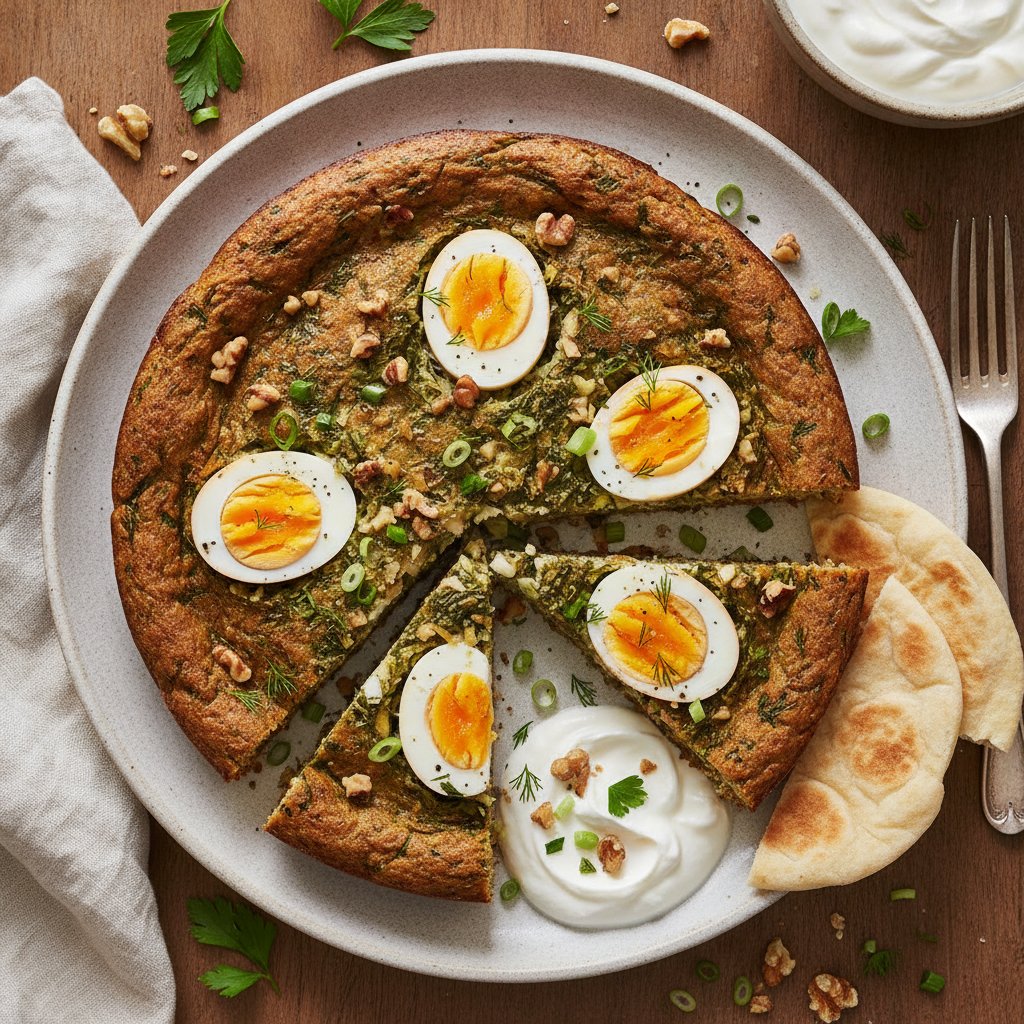 Herbed Egg and Walnut Cake