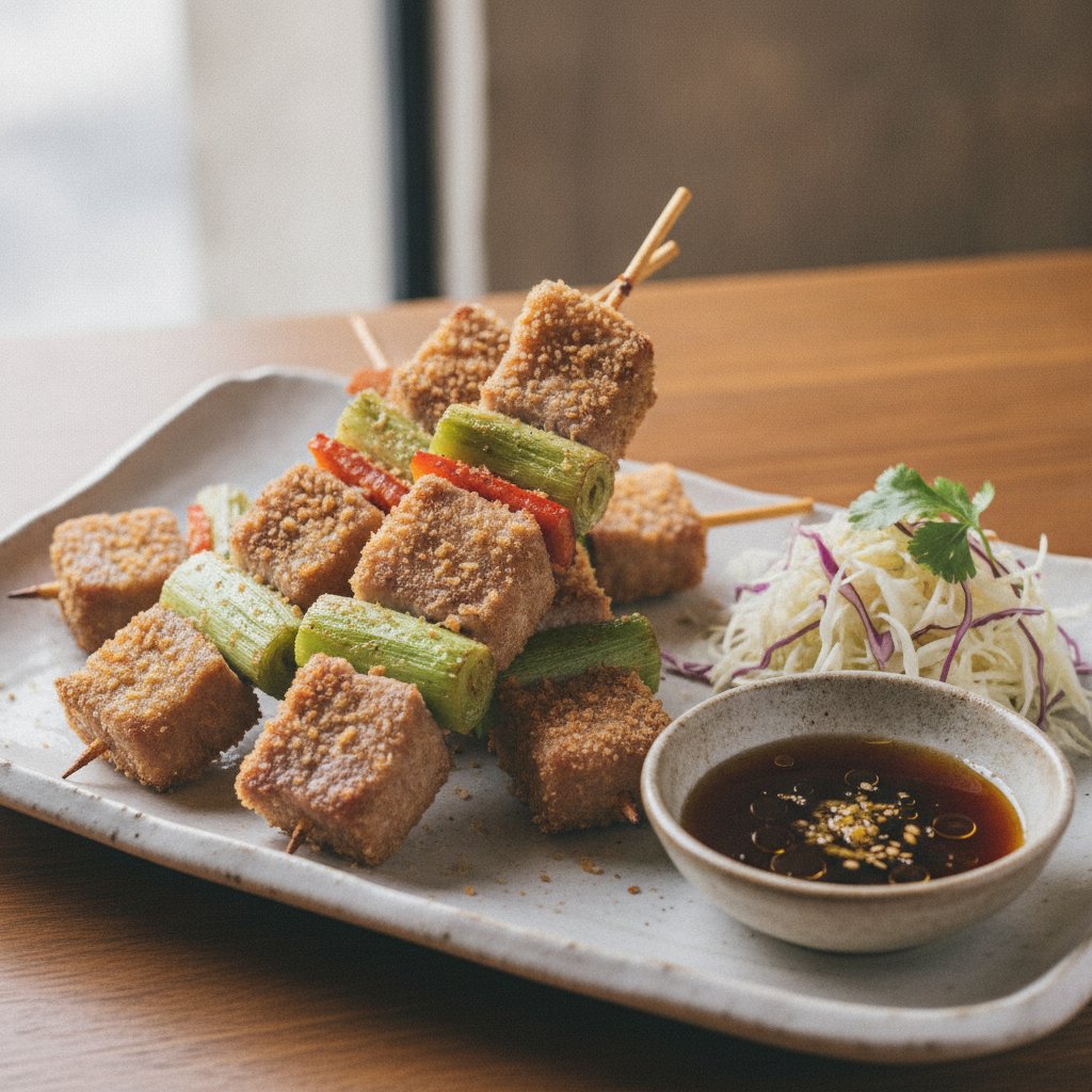 Fried Skewered Pork and Vegetables (Low-Calorie)
