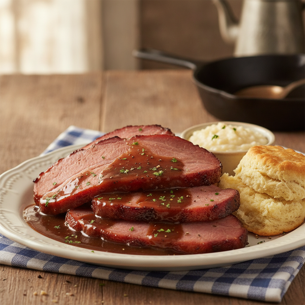 Country Ham with Red-Eye Gravy
