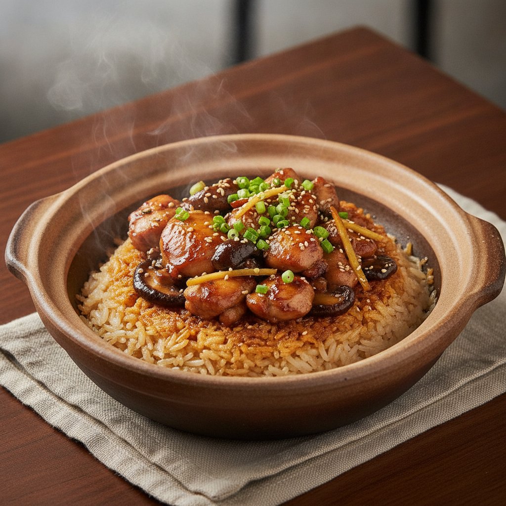Sizzling Clay Pot Chicken Rice (Gluten-Free)