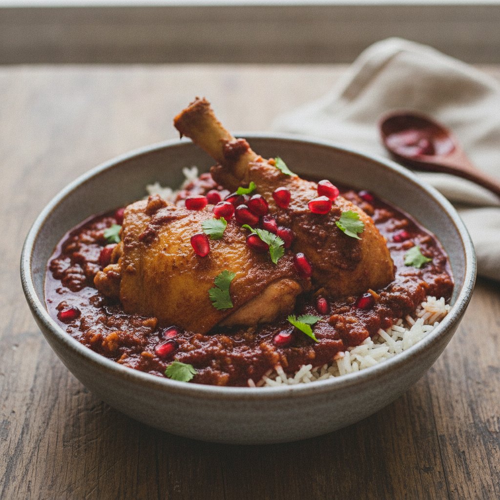 Pomegranate Walnut Chicken Stew (Dairy-Free)