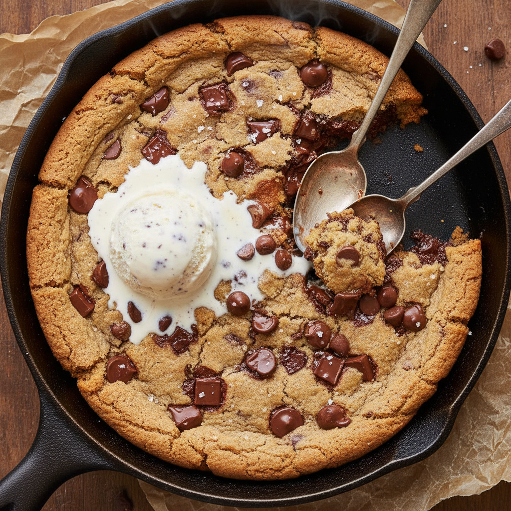Skillet Chocolate Chip Cookie