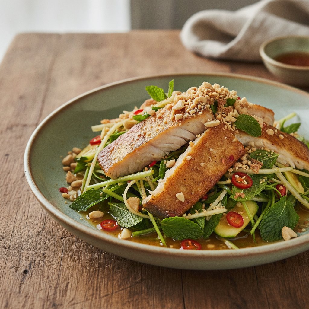 Catfish Salad with Rice Paddy Herb